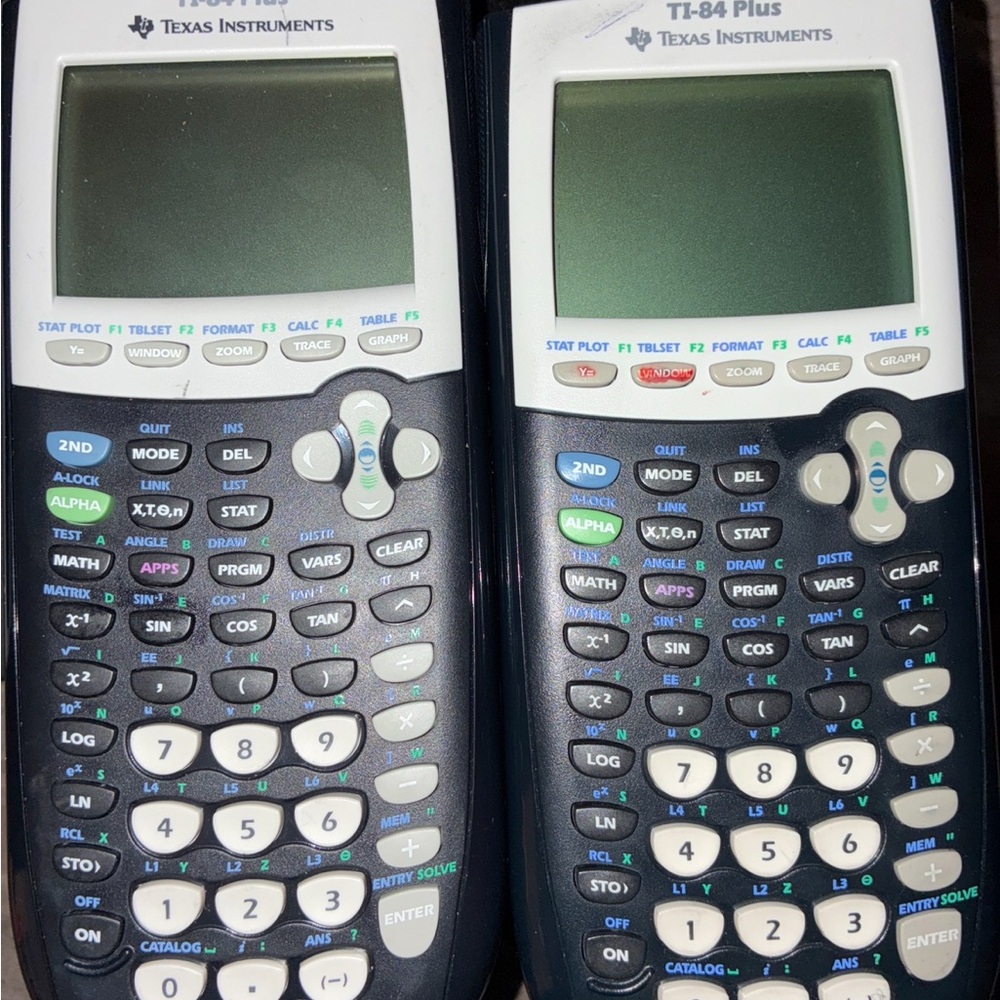 Texas Instruments Dual Graphing Calculators in Black and White